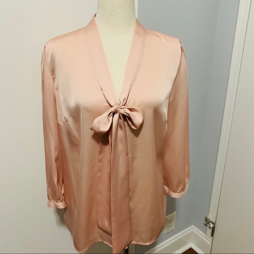 Worthington Pale Pink Long Sleeve with Tie